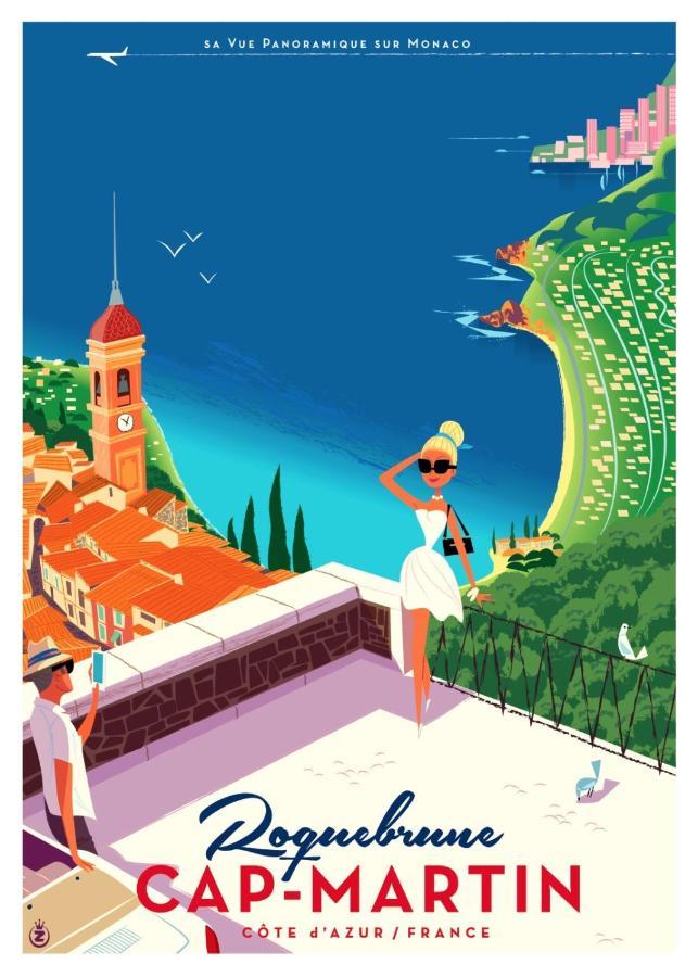 Charmant 2 Pieces Vue Sur Mer Et Monte-Carlo A Roquebrune Cap Martin Exteriér fotografie